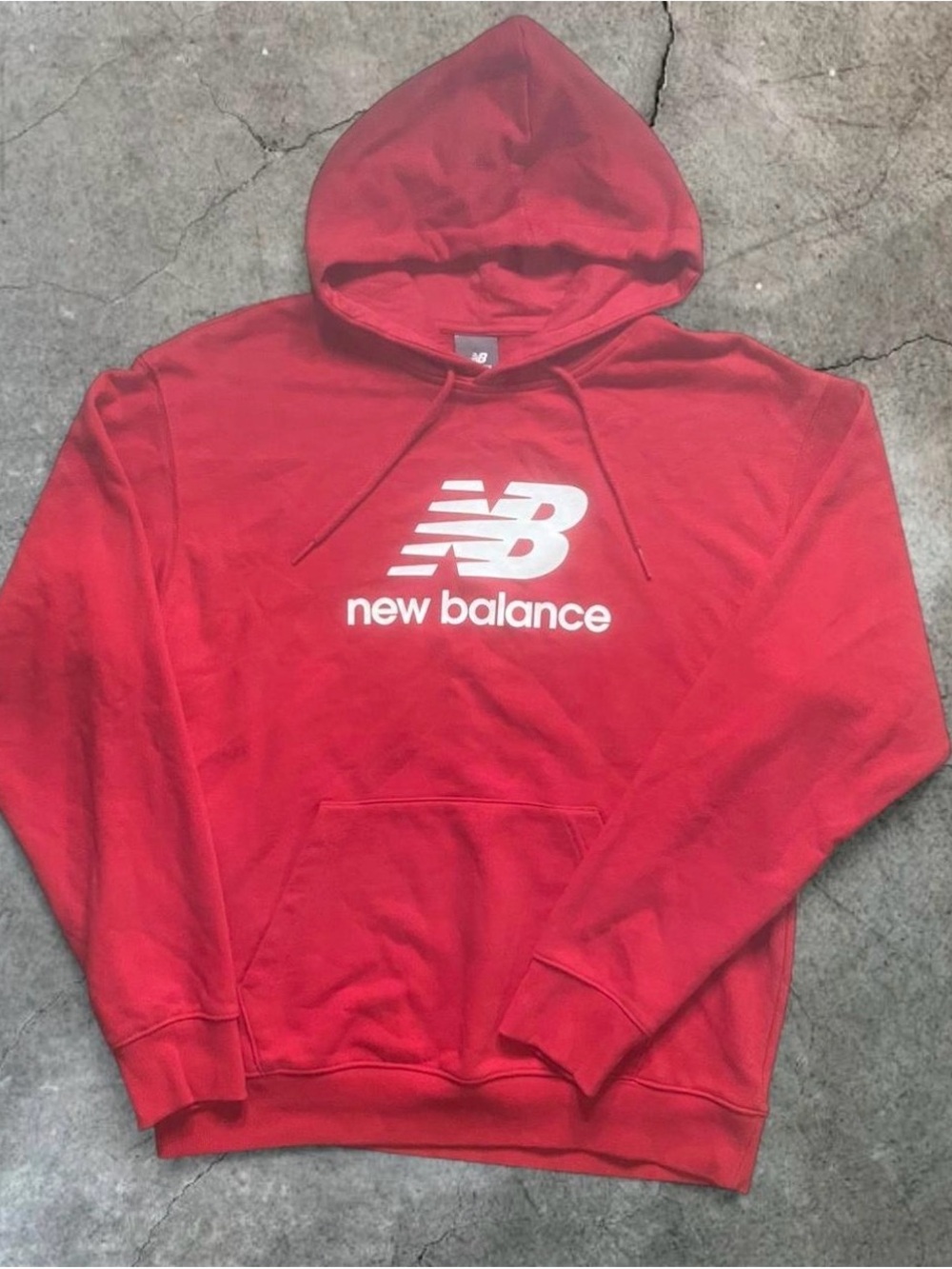 New Balance Red Pullover Hoodie with White Logo